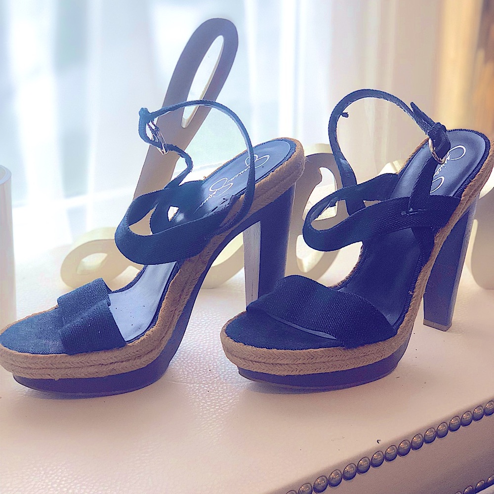 Jessica Simpson Jean stacked heel